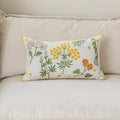 Axyaa Linen Dandelion Leaves Embroidered Pillow Cover 45x45cm