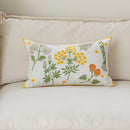 Axyaa Linen Dandelion Leaves Embroidered Pillow Cover 45x45cm