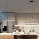 Axyaa Gold LED Strip Chandelier for Modern Kitchen Decor