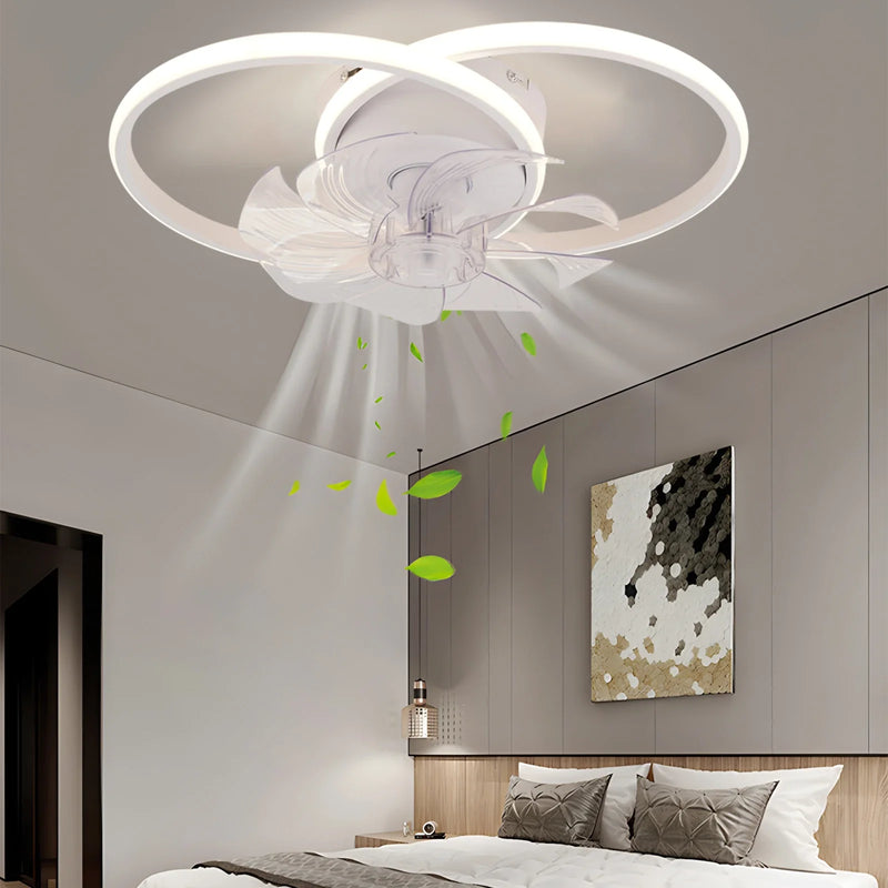 Axyaa Circle Ceiling Fan Light Remote Control LED Fixture