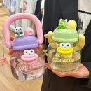 800ml Kawaii Water Bottle With Infuser Handle for Kids - Axyaa Sport Tumbler