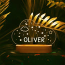 Axyaa Personalized Kids USB Night Light and Name Lamp for Nursery Bedroom Wall Decor