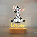 Children's Animal Night Light Custom Name Lamp by Axyaa: Personalized Acrylic Baby Room Decor