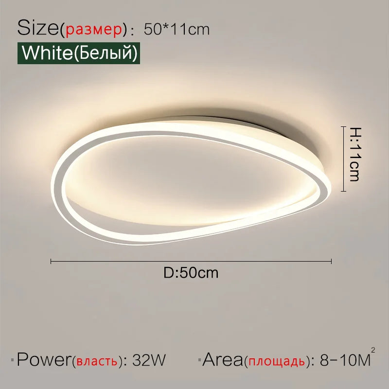 Axyaa Round Master Bedroom LED Ceiling Lamp - Nordic ins Style, Modern Atmosphere
