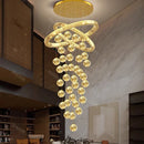 Axyaa Crystal Chandelier Stair Pendant Lamp Living Room Pendant Lights