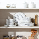 Axyaa Luna Marble Porcelain Dinnerware Set for 4