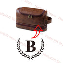Axyaa Waterproof Leather Toiletry Bag with Hanging Hook - Travel Cosmetic Organizer