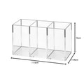 Axyaa Acrylic Makeup Brush Organizer Tray: 3 Slots for Clear Bathroom Drawer Storage