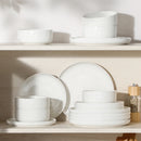 Axyaa Luna 18-Piece Ceramic Dinnerware Set for 6 with Plates and Bowls