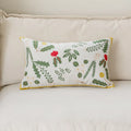 Axyaa Linen Dandelion Leaves Embroidered Pillow Cover 45x45cm