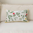 Axyaa Linen Dandelion Leaves Embroidered Pillow Cover 45x45cm