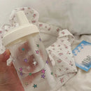 Axyaa Cute Star Plastic Water Bottle with Straw, 500ML