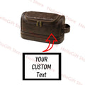 Axyaa Waterproof Leather Toiletry Bag with Hanging Hook - Travel Cosmetic Organizer