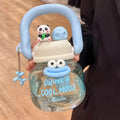 800ml Kawaii Water Bottle With Infuser Handle for Kids - Axyaa Sport Tumbler