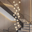 Axyaa Modern Staircase Chandeliers LED Pendant Light Lamps Living Room Hanging Light
