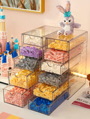 Axyaa Kids Toy & Craft Organizer Box - Clear Plastic Storage for Toys & Cosmetics