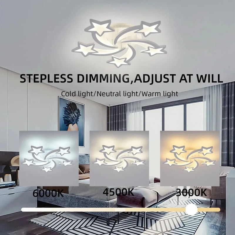 Axyaa Nordic Star LED Ceiling Chandelier Modern Elegant Lighting Fixtures