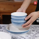 Axyaa Gradient Ceramic Bowl & Plate Set: Enhance Dining Experience for Home & Hotels