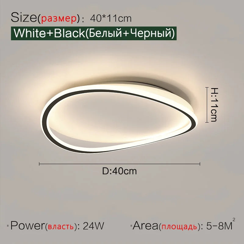Axyaa Round Master Bedroom LED Ceiling Lamp - Nordic ins Style, Modern Atmosphere