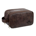 Axyaa Men's Vintage Style PU Leather Toiletry Bag With Hanging Hook