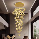 Axyaa Crystal Chandelier Stair Pendant Lamp Living Room Pendant Lights