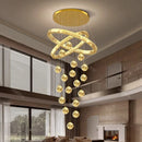 Axyaa Crystal Chandelier Stair Pendant Lamp Living Room Pendant Lights