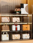 Axyaa Handbag Organizer Closet Storage Box Transparent Dust-proof Showcase Holder Females Luxe Gift