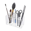 Axyaa Acrylic Makeup Brush Organizer Tray: 3 Slots for Clear Bathroom Drawer Storage