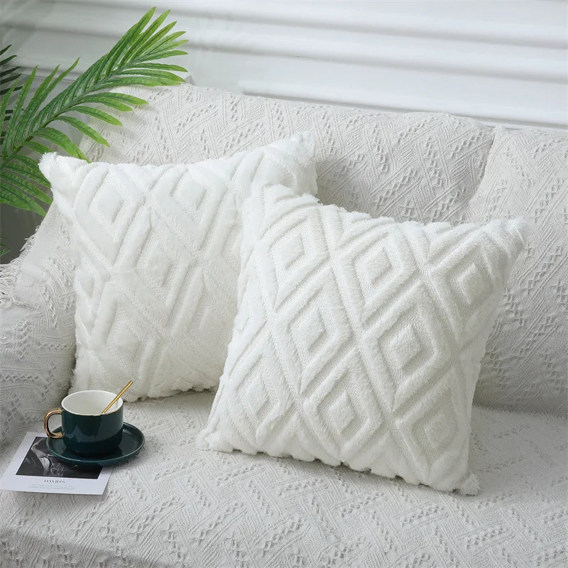 Axyaa Soft Velvet Throw Pillow Cover 40x40cm Solid Decor Square Cushion Case