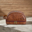 Axyaa Leather Toiletry Bag: Large Organizer with Hanging Hook - Men's Travel Gift