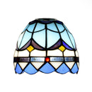 Axyaa 6 Inch Stained Glass Mediterranean Style Lampshade for Fan, Wall, or Chandelier