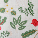 Axyaa Linen Dandelion Leaves Embroidered Pillow Cover 45x45cm