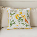 Axyaa Linen Dandelion Leaves Embroidered Pillow Cover 45x45cm
