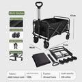Axyaa Garden Cart: Large Capacity 4-Wheel Foldable Grocery Cart for Shopping and Camping