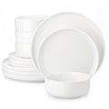 Axyaa 12/24 Piece Ceramic Dinnerware Set for 4 with Plates and Bowls