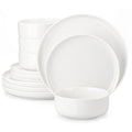 Axyaa 12/24 Piece Porcelain Dinnerware Set for 4, Plates and Bowls, Tableware Service
