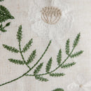 Axyaa Embroidered Leaves Cushion Cover - Green Linen, Chic Design - 45x45, 30x50