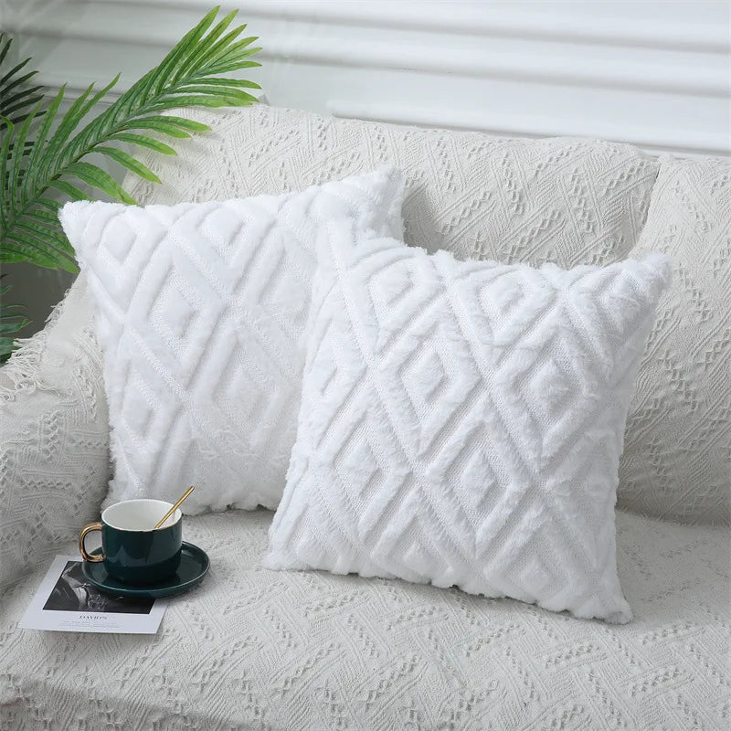Axyaa Soft Velvet Throw Pillow Cover 40x40cm Solid Decor Square Cushion Case