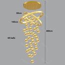 Axyaa Crystal Chandelier Stair Pendant Lamp Living Room Pendant Lights