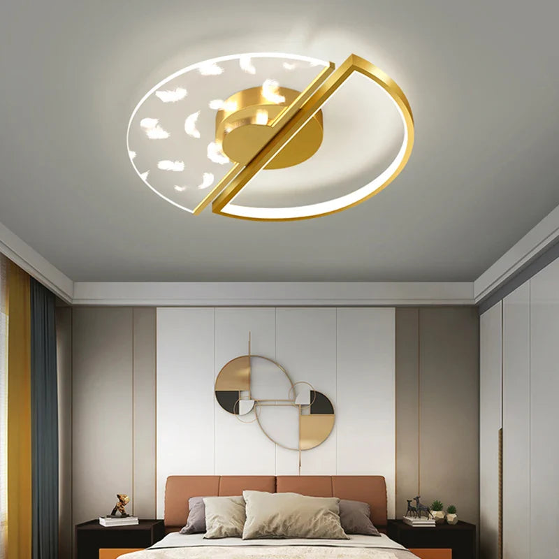 Luxury LED Ceiling Light by Axya: Elegant Feather Acrylic Lamp for Modern Living Spaces