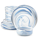 Axyaa Luna Marble Porcelain Dinnerware Set for 4