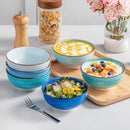 Axyaa Bonita 6-Piece Porcelain Handpainted Large Serving Bowl Set