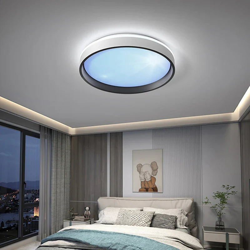 Axya Blue Sky LED Ceiling Chandelier: Modern Lighting Fixture for Home Interior