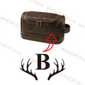 Axyaa Waterproof Leather Toiletry Bag with Hanging Hook - Travel Cosmetic Organizer