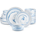 Axyaa Luna 18-Piece Ceramic Dinnerware Set for 6 with Plates and Bowls
