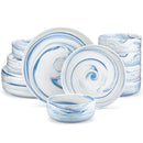 Axyaa Luna 18-Piece Porcelain Dinnerware Set for 6, Plates and Bowls