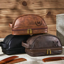 Axyaa Leather Toiletry Bag: Large Organizer with Hanging Hook - Men's Travel Gift
