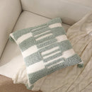 Axyaa Geometric Tufted Tassel Cushion Cover – Blue Brown Grey 18x18inch