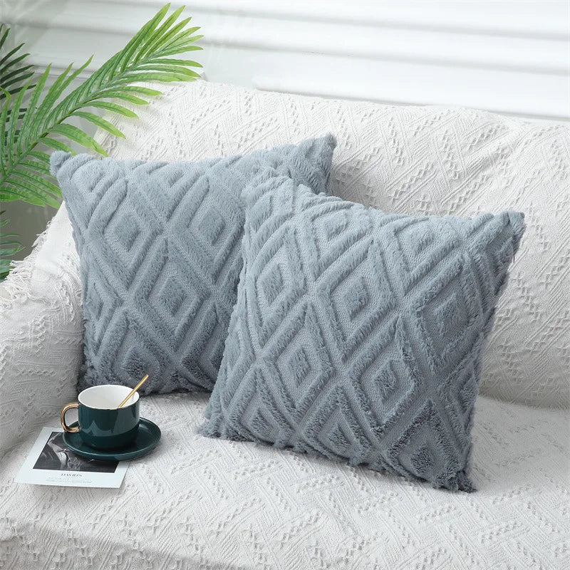 Axyaa Soft Velvet Throw Pillow Cover 40x40cm Solid Decor Square Cushion Case