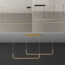 Axyaa Gold LED Strip Chandelier for Modern Kitchen Decor